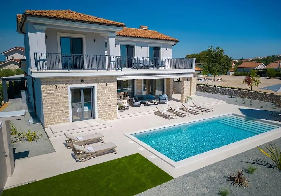 Luxury Villa Harmony With Heated Pool And Seaview Vrh  0*, Vrh (Krk)
