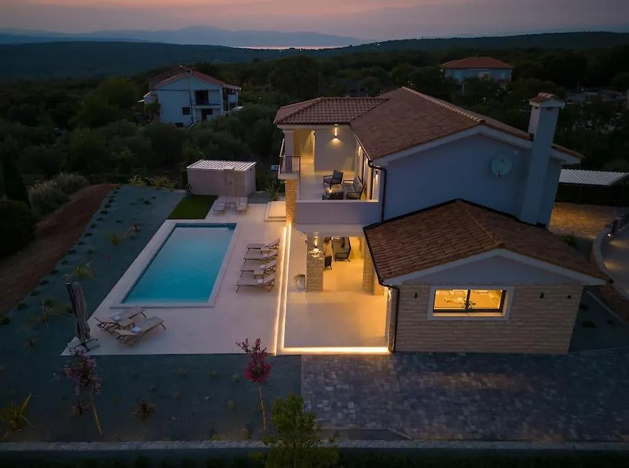 Luxury Villa Harmony With Heated Pool And Seaview Vrh  0*, Vrh (Krk)